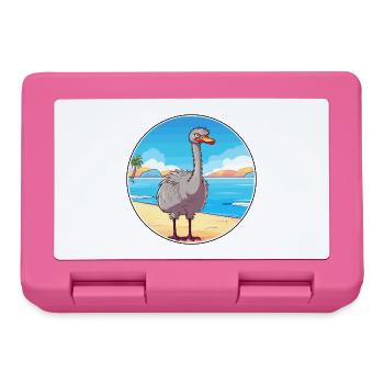 Strauß Aquarell Cartoon Kawaii Clipart Tier - Brotdose - Pink - Vorne