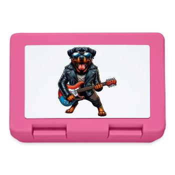 Rottweiler dog guitar design - Lunchbox - pink - Front