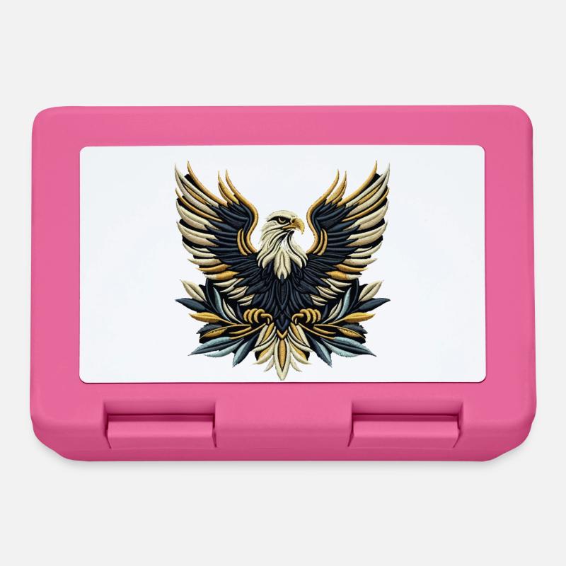 Regal Eagle Wings Embroidered Tee - Lunchbox - pink