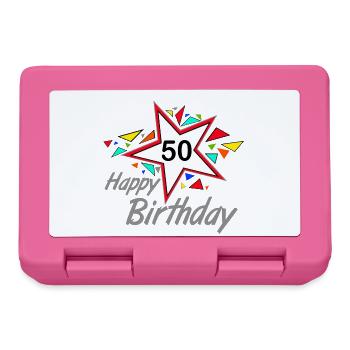 50th Birthday , 50 Years Happy Birthday Star (25) - Lunchbox - pink - Front