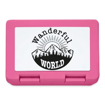 Wanderful World – Wandern & Outdoor Motiv - Brotdose - Pink - Vorne