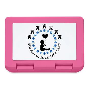 Siebenbürger Kinder Design "Sochsesch Gang" - Brotdose - Pink - Vorne