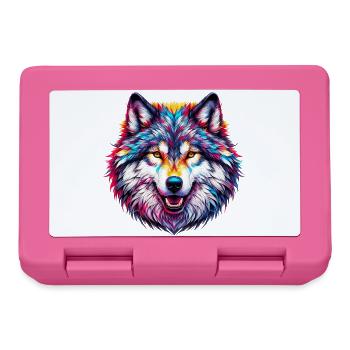 Loup - Boîte à goûter - rose - Devant