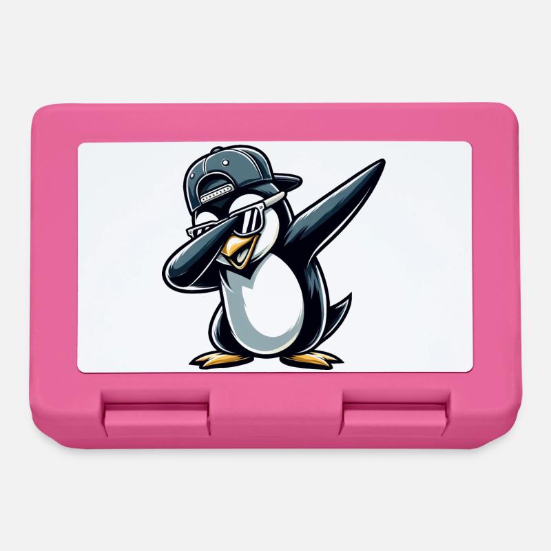 Cooler Pinguin Dabbing - Brotdose - Pink