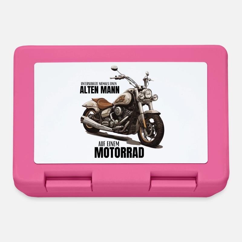 Motorrad - unterschätze niemals einen alten Mann - Brotdose - Pink