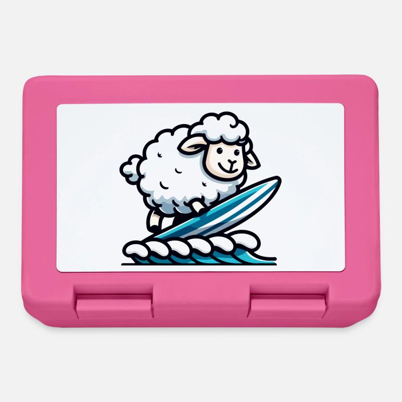 Mouton surfeur : Rider de vagues laineuses - Boîte à goûter - rose