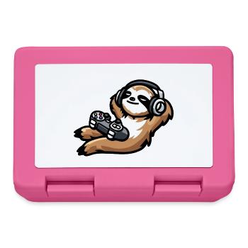 Spiel über Faultier: Der chillige Gamer - Brotdose - Pink - Vorne