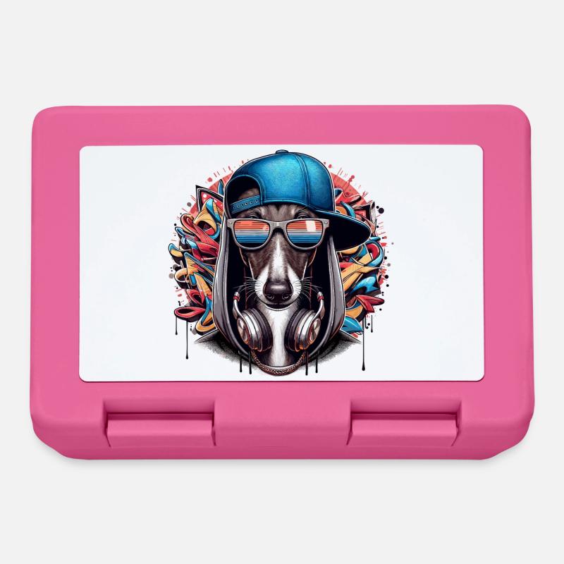 Windhund Gangsta Hund Graffiti Geschenk - Brotdose - Pink