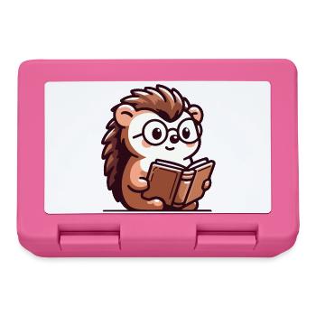 Bookish Hedgehog: The Tiny Scholar - Lunchbox - pink - Front
