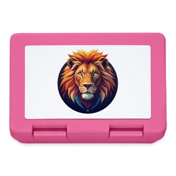 Lion chromatique en cercle - Boîte à goûter - rose - Devant