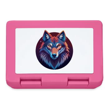 Loup géométrique multicolore - Boîte à goûter - rose - Devant