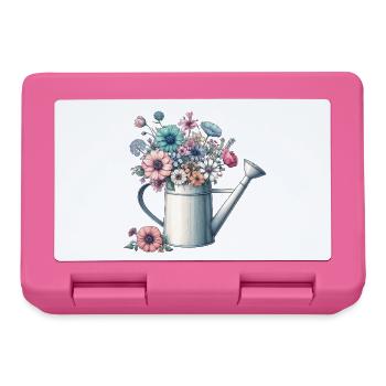 Arrosoir, luxuriant rempli de fleurs aux couleurs pastel - Boîte à goûter - rose - Devant