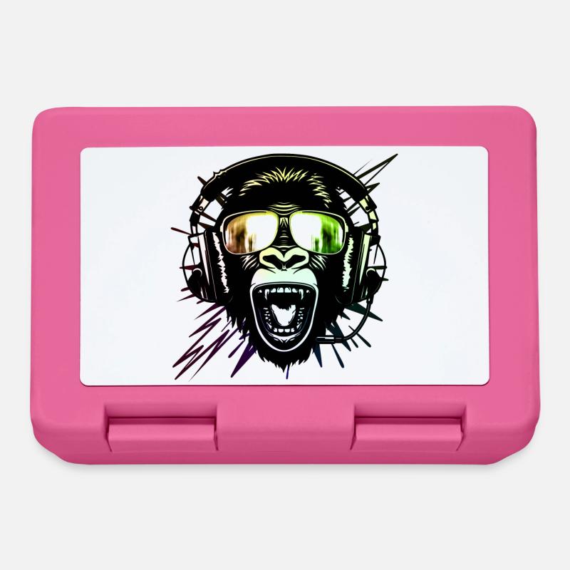 Affe mit Neonbrille - Brotdose - Pink