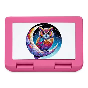 Eule auf dem Mond - Brotdose - Pink - Vorne