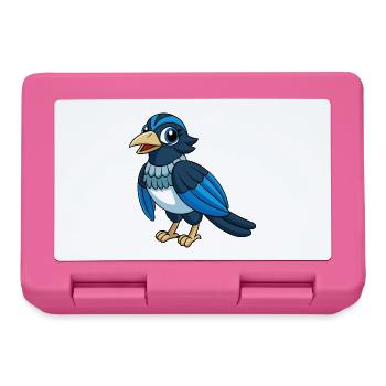 Magpie Cute Mascot Cartoon Character Kawaii - Lunchbox - pink - Front