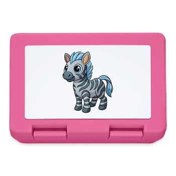 Zebra Cute Mascot Cartoon Character Kawaii - Lunchbox - pink - Front