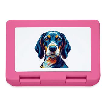 Bluetick Coonhound Hunderasse Karikatur Kawaii - Brotdose - Pink - Vorne