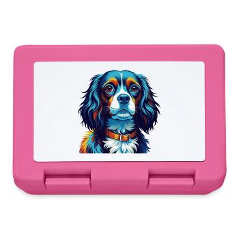 Cavalier Dog Breed Colorful Cartoon Kawaii - Lunchbox - pink - Front