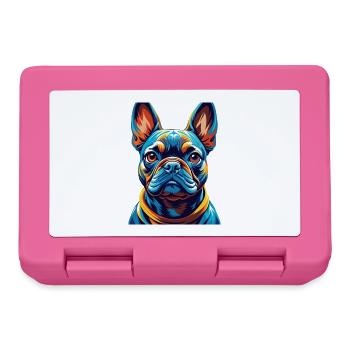 Bouledogue Français Race Coloré Dessin Animé Kawaii - Boîte à goûter - rose - Devant