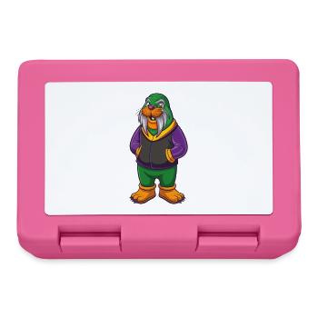 Walross Lustige Kawaii Cartoon Figur Clipart - Brotdose - Pink - Vorne