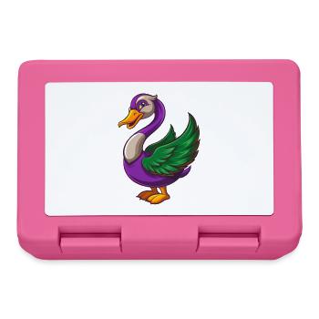 cygne drôle kawaii personnage de dessin animé clipart - Boîte à goûter - rose - Devant