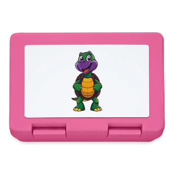 Schildkröte Lustige Kawaii Cartoon Figur Clipart - Brotdose - Pink - Vorne