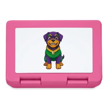 Rottweiler Dog Funny Kawaii Cartoon Character - Lunchbox - pink - Front