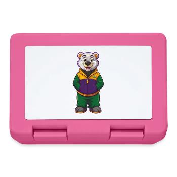 ours polaire drôle kawaii dessin animé personnage clipart - Boîte à goûter - rose - Devant