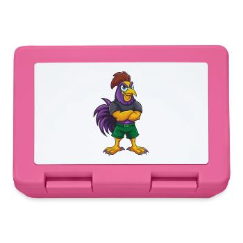 Rooster Funny Kawaii Cartoon Character Clipart - Lunchbox - pink - Front