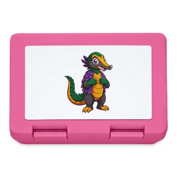 Pangolin Funny Kawaii Cartoon Character Clipart - Lunchbox - pink - Front