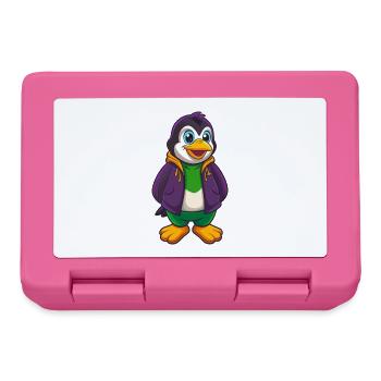 Pingouin Drôle Kawaii Dessin animé Personnage Clipart - Boîte à goûter - rose - Devant