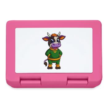 Cow Funny Kawaii Cartoon Character Clipart - Lunchbox - pink - Front
