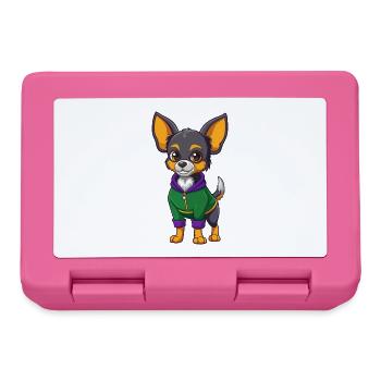 Chihuahua Dog Funny Kawaii Cartoon Character - Lunchbox - pink - Front