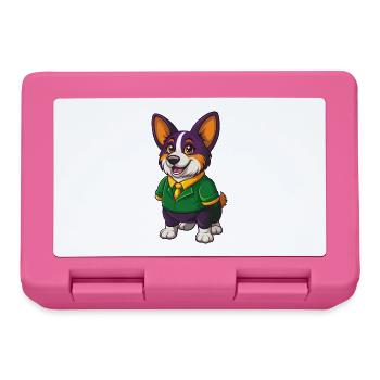 Corgi chien drôle Kawaii dessin animé Personnage Clipart - Boîte à goûter - rose - Devant