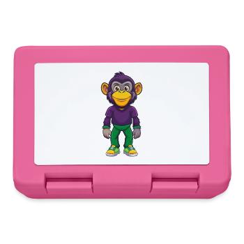 Chimpanzé Drôle Kawaii Dessin animé Personnage Clipart - Boîte à goûter - rose - Devant