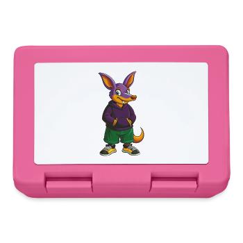 Aardvark Drôle Kawaii Dessin animé Personnage Clipart - Boîte à goûter - rose - Devant
