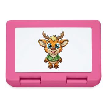 Elk Mignon Personnage De Dessin Animé Kawaii Clipart - Boîte à goûter - rose - Devant