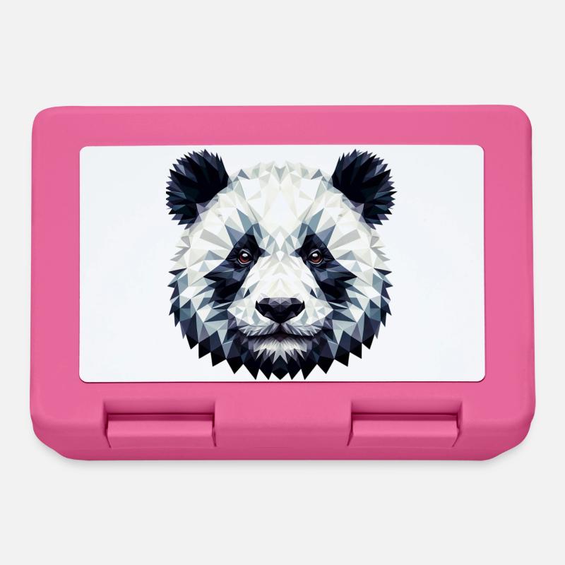 Polygonaler Panda - Brotdose - Pink