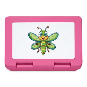 Libelle Niedliche Zeichentrickfigur Kawaii Clipart - Brotdose - Pink - Vorne