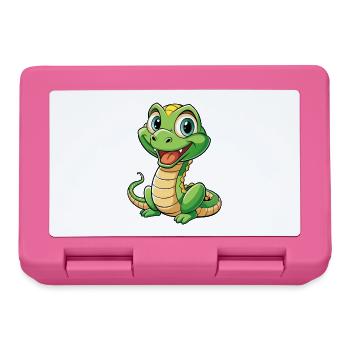 serpent mignon personnage de dessin animé Kawaii Clipart - Boîte à goûter - rose - Devant