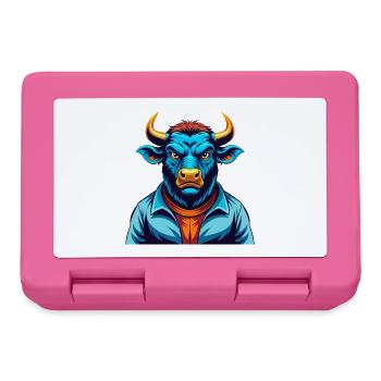 Bull Colorful Kawaii Cartoon Character Clipart - Lunchbox - pink - Front