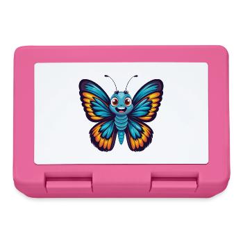 papillon coloré kawaii dessin animé personnage animal de compagnie - Boîte à goûter - rose - Devant