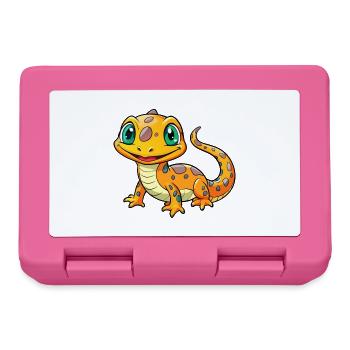 Salamander Niedliche Zeichentrickfigur Kawaii Clipart - Brotdose - Pink - Vorne