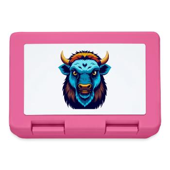 Bison coloré Kawaii Dessin animé Personnage Clipart - Boîte à goûter - rose - Devant