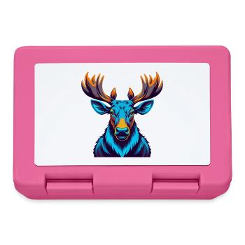 Moose Colorful Kawaii Cartoon Character Clipart - Lunchbox - pink - Front
