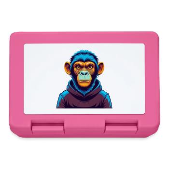 Monkey Colorful Kawaii Cartoon Character Clipart - Lunchbox - pink - Front