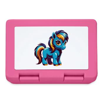 poney coloré kawaii personnage de dessin animé clipart - Boîte à goûter - rose - Devant