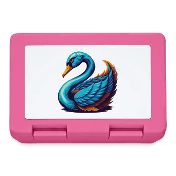 cygne coloré kawaii personnage de dessin animé clipart - Boîte à goûter - rose - Devant
