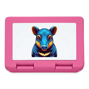 Tapir Colorful Kawaii Cartoon Character Clipart - Lunchbox - pink - Front