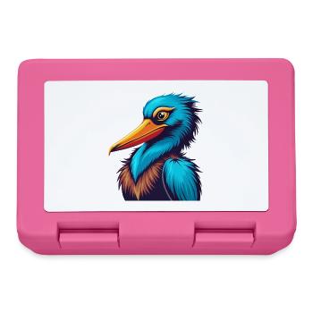 Pelican Colorful Kawaii Cartoon Character Clipart - Lunchbox - pink - Front
